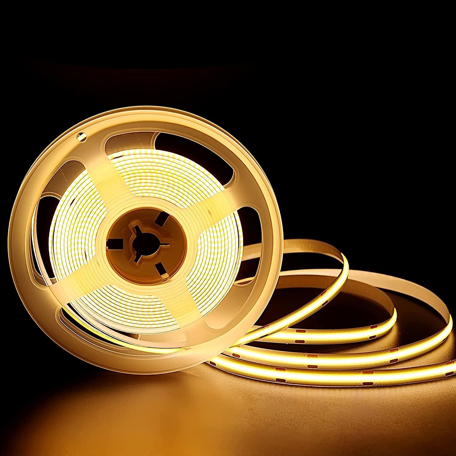 FB16 8mm Cuttable COB LED Strip Light 12V 9.6W/m UL Listed LED Strips with Tunable CCT 2700K–6500K CRI 90+ for Cabinet and Living Room
