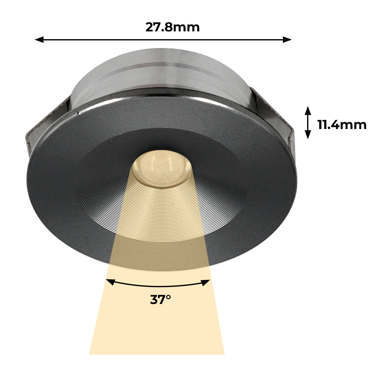 CB31 12V 1W 4000K Mini LED Puck Light Recessed Mounted Panel Light for Studio Kitchen & Dining Room