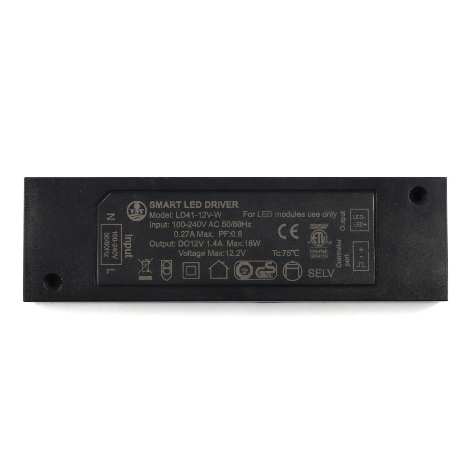 LD41-12V-W Slim LED Light Driver 18W Brightness Adjustable LED Power Supply with ETL for Cabinet Lights 149*44.5*15mm