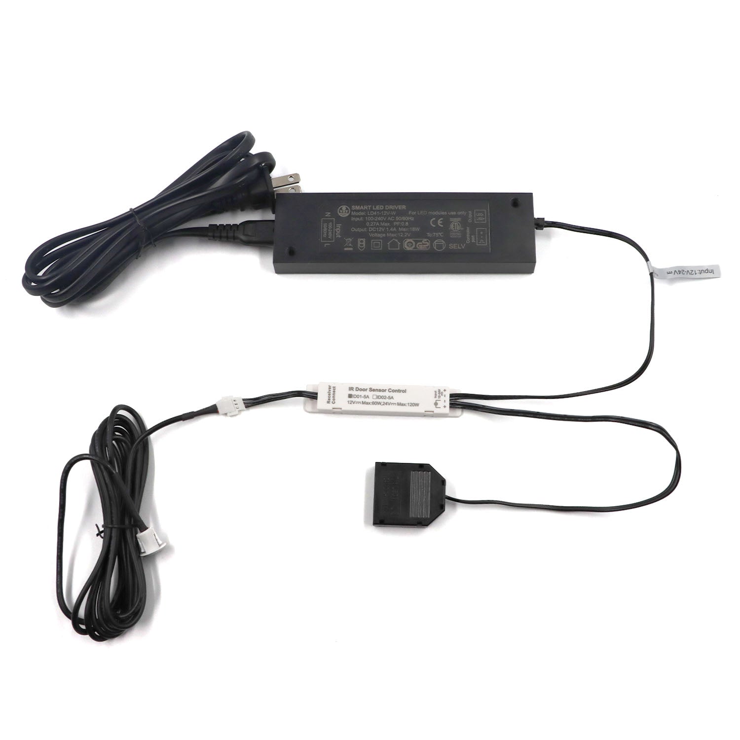 LD41-12V-W Slim LED Light Driver 18W Brightness Adjustable LED Power Supply with ETL for Cabinet Lights 149*44.5*15mm