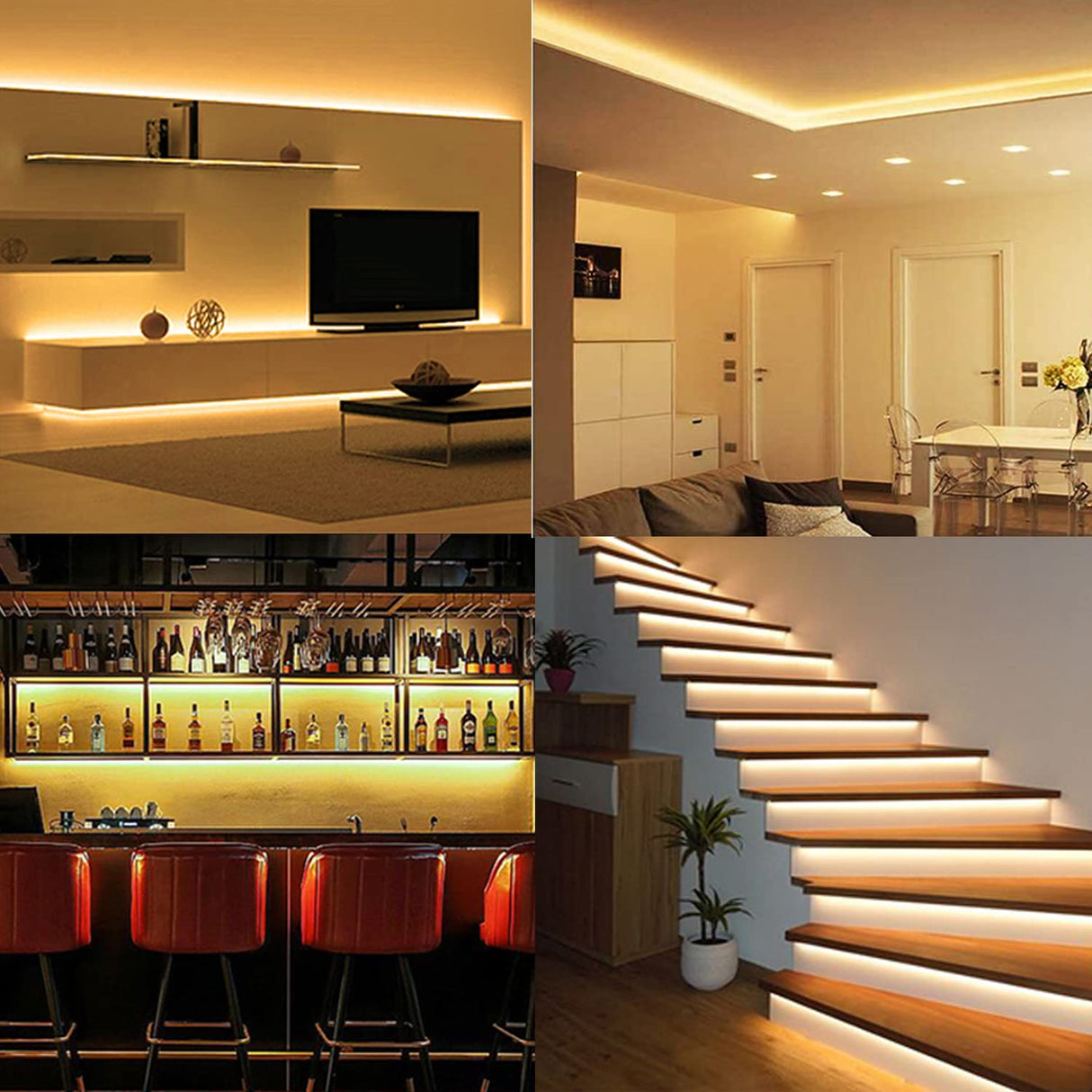 FS31 10mm LED Strip Light 12V 9.6W/m 2700K ETL Listed CRI 90+ with Soft Even Light for Living Room and Wardrobe (Black)