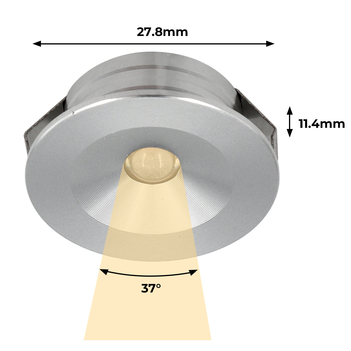 CB31 12V 1W 4000K Mini LED Puck Light Recessed Mounted Panel Light for Studio Kitchen & Dining Room