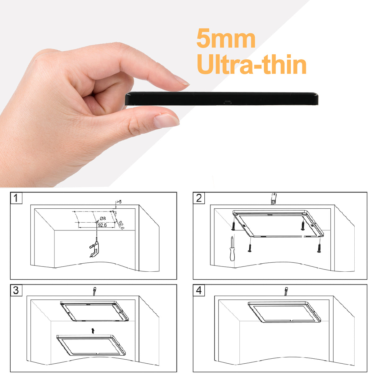 PL06 12V 3W Ultra-Thin Surface Mounted Puck Light 4000K CRI 80+ for Kitchen Living Room and Hallway