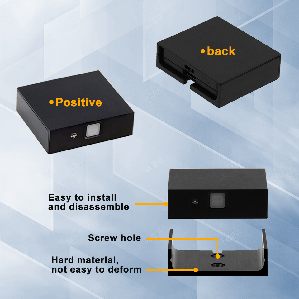 PR12 Black DC5V Wireless PIR Sensor Switch  With Wireless Receiver for Closet Light Under Cabinets Counters Wardrobes