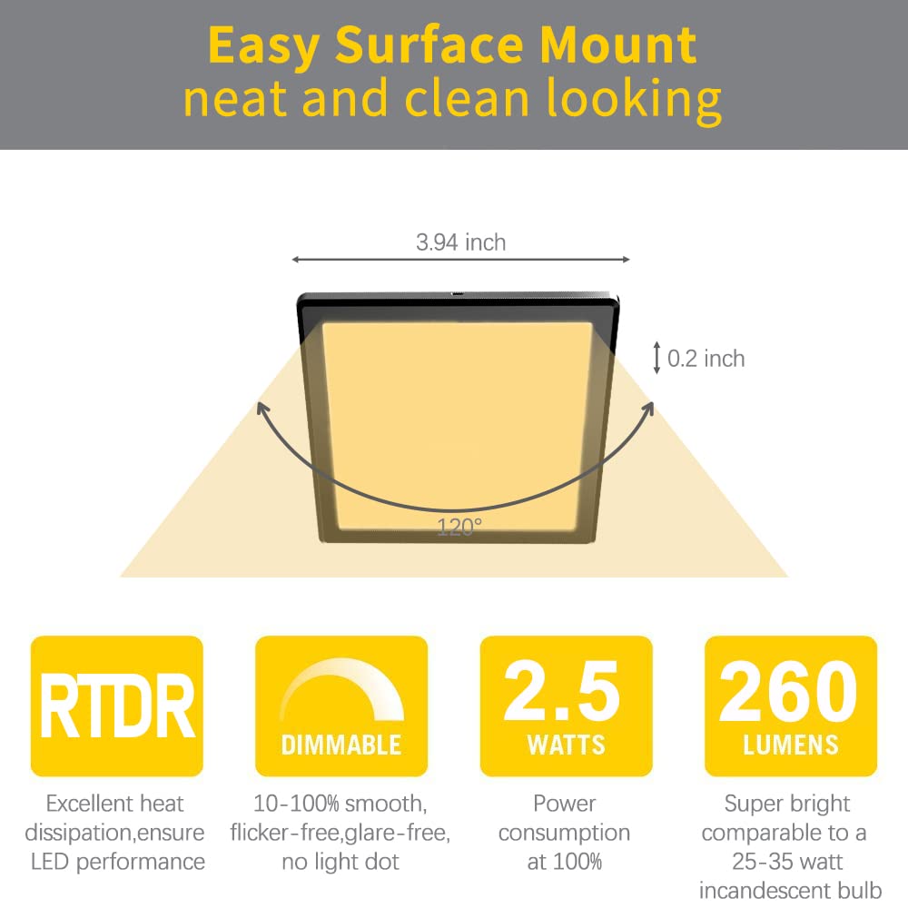 PL06 12V 3W Ultra Thin Surface Mounted Puck Light 4000K with Wireless Sensor Switch for Kitchen Living Room and Undercabinet