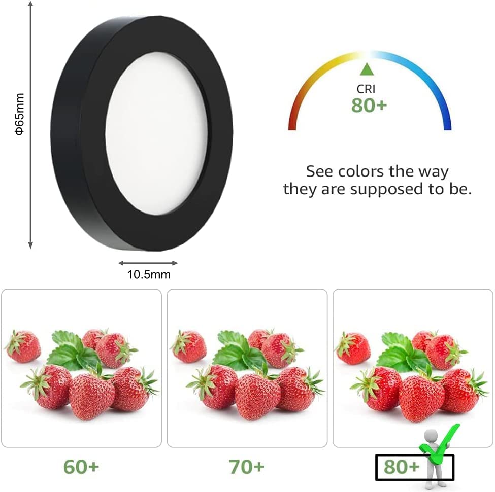 PL05 12V 1.8W LED  Cabinet Puck Light Fixture with Wired Touch Sensor Switch for Bedroom Living Room & Dispaly Cabinet