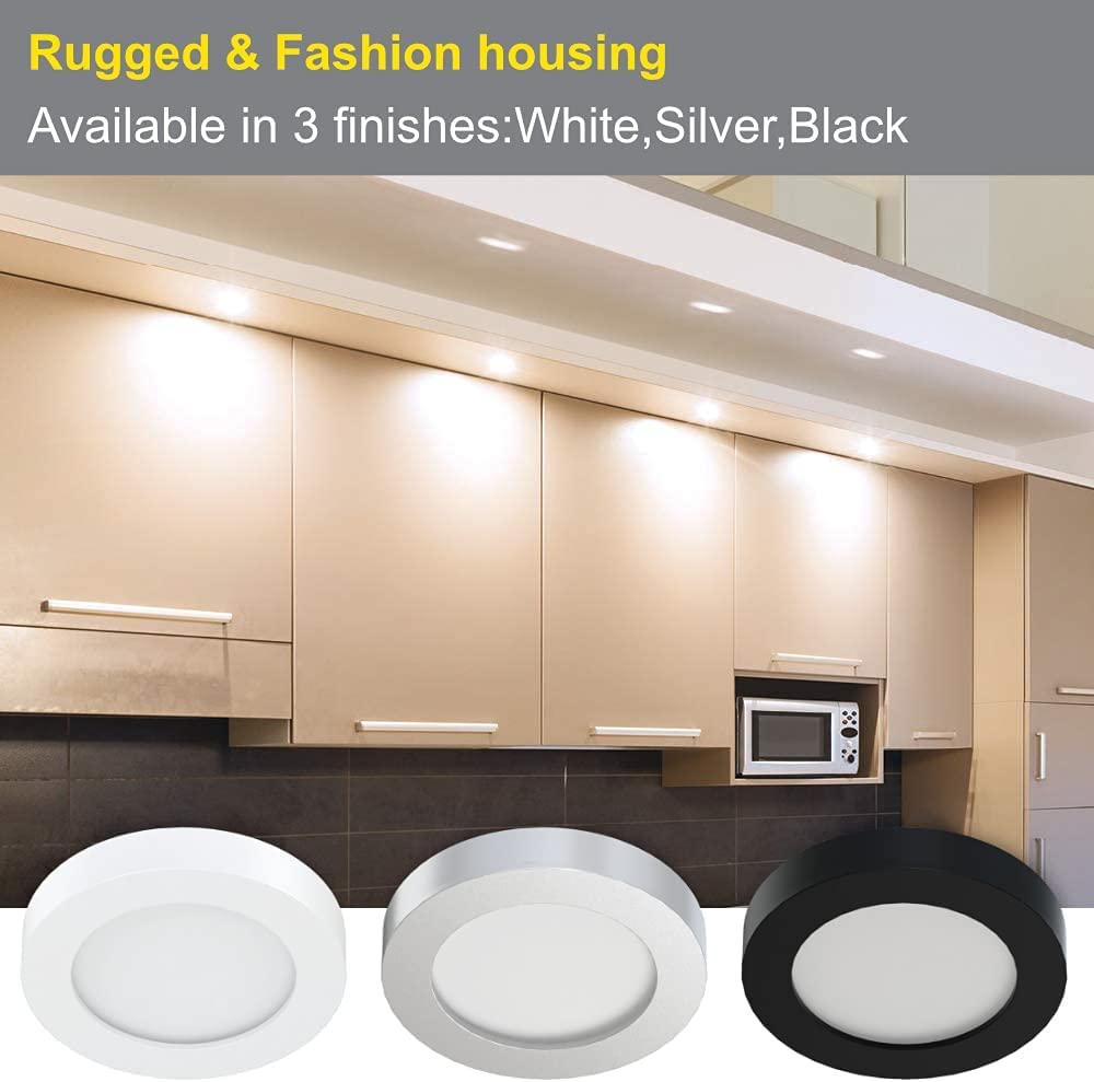 PL05 12V 1.8W LED  Cabinet Puck Light Fixture with Wired Touch Sensor Switch for Bedroom Living Room & Dispaly Cabinet