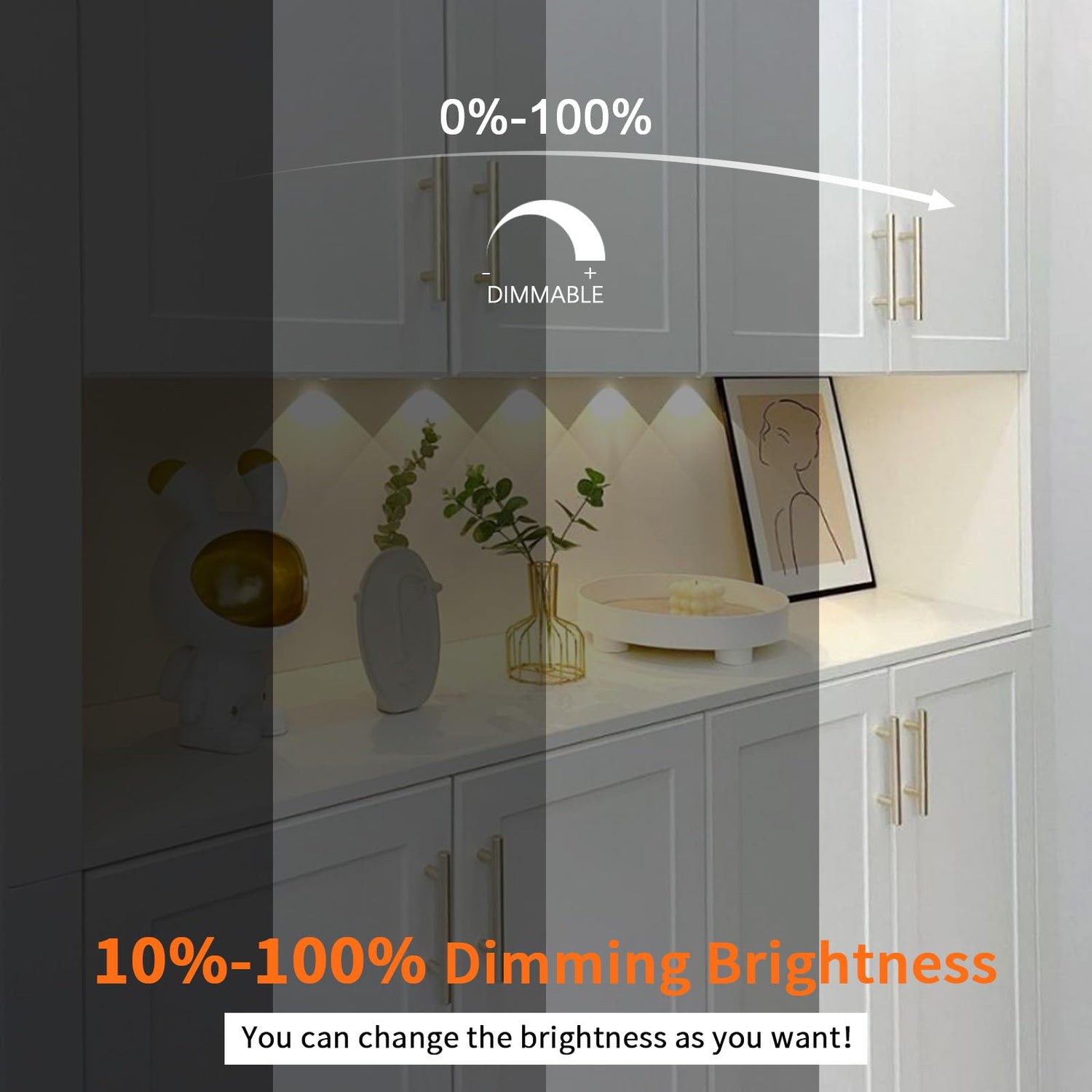 PL05  12V 1.8W Cabinet Puck Light 3000K-6000K Recessd & Surface mounted for Kitchen Living Room & Bookshelf