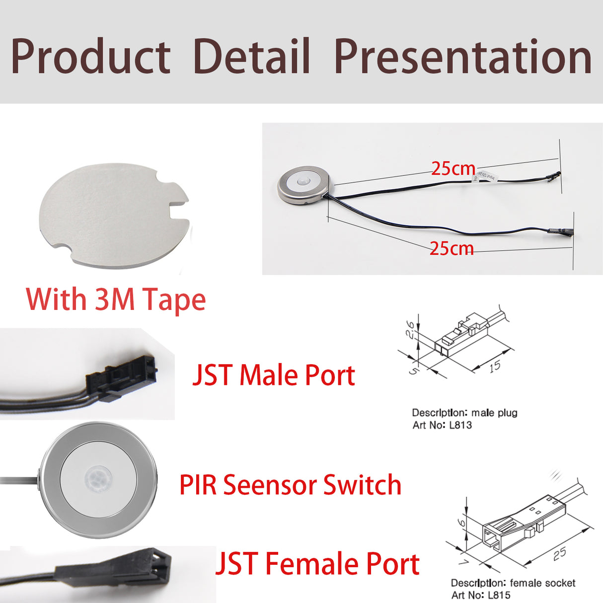 PR02 DC12-24V PIR Sensor Controller LED Motion Sensor Switch - Automatic ON-Off