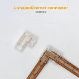 2Pin 8mm 12V Solderless COB LED Strip Connectors Kit( COB mini crystal buckle) With Fast Connectable, Gapless/Splice Connector & L-shaped/Corner Connector