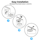 CB31 12V 1W 4000K Mini LED Puck Light Recessed Mounted Panel Light for Studio Kitchen & Dining Room