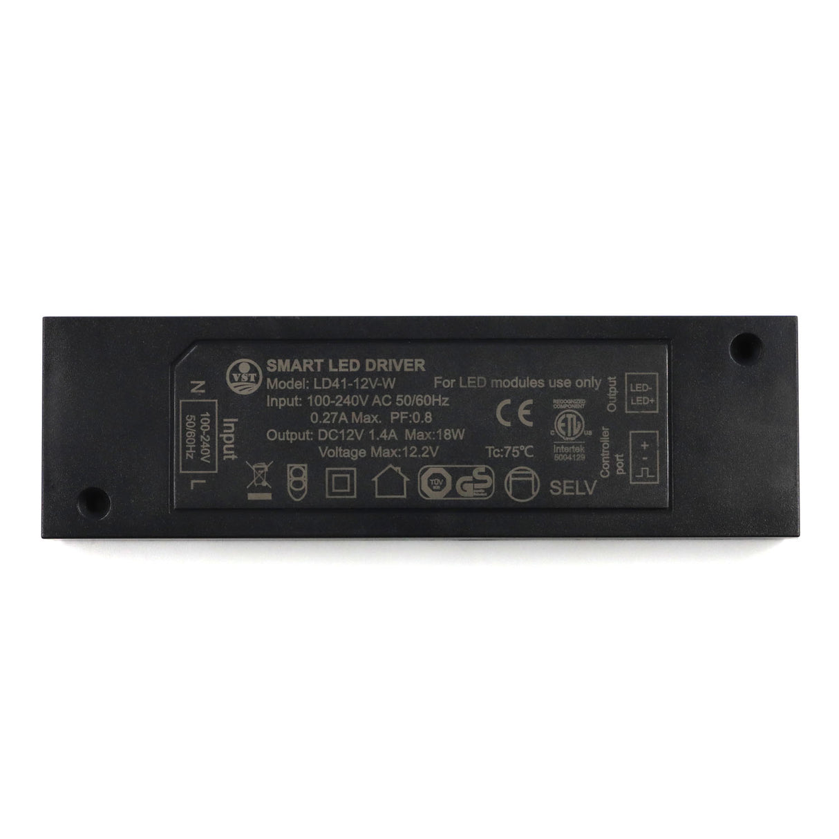 LD41-12V-W Slim LED Light Driver 18W Brightness Adjustable LED Power Supply with ETL for Cabinet Lights 149*44.5*15mm