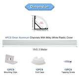 AP59 Black LED Aluminum Channel 6 Pcs With Milky PC Cover for LED Strip Lights