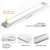 HS46 Motion Sensor Light Indoor, Under Cabinet Lights Plug in, Closet Lights, Stepless Dimming, Hand Wave Activated for Kitchen Shelf Cupboard Closet Workbench (12 in 4000K)