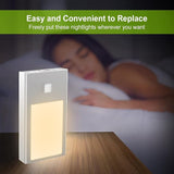 BT09 Mini Rechargeable LED Nightlight Silver Motion Sensor Mini Cabinet Light with Magnetic Suck Installation for Wardrobe, Kitchen Cabinet,Bedroom, Hallway, Stair