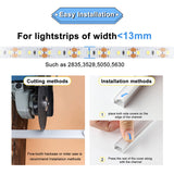 AP46 Black Aluminum U Shape Channel with Smoky Transparent Clear Cover 10 pcs for LED Strip Lights