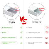 AP46 Silver Aluminum Channel  U Shape with Milky Transparent Clear Cover 6 pcs  for LED Strip Lights