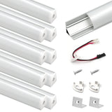APC7 LED Aluminum Profile 10 Packs 3.3ft with Milky PC Covers and 10 Quick-Link Plugin Connectors for Mini Cut/Free Cut 8mm PCB Width LED Strip Light Cabinet Lighting