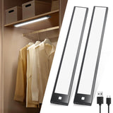 BT09 300mm LED Motion Sensor Light 4000K Natural White 3.7V 1W Silver Black for Hallways Stairs & Bookshelves