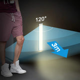 BT09 300mm LED Motion Sensor Light 4000K Natural White 3.7V 1W Silver Black for Hallways Stairs & Bookshelves