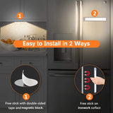 BT09 300mm LED Motion Sensor Light 4000K Natural White 3.7V 1W Silver Black for Hallways Stairs & Bookshelves