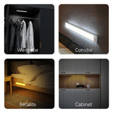 BT09 300mm LED Motion Sensor Light 4000K Natural White 3.7V 1W Silver Black for Hallways Stairs & Bookshelves
