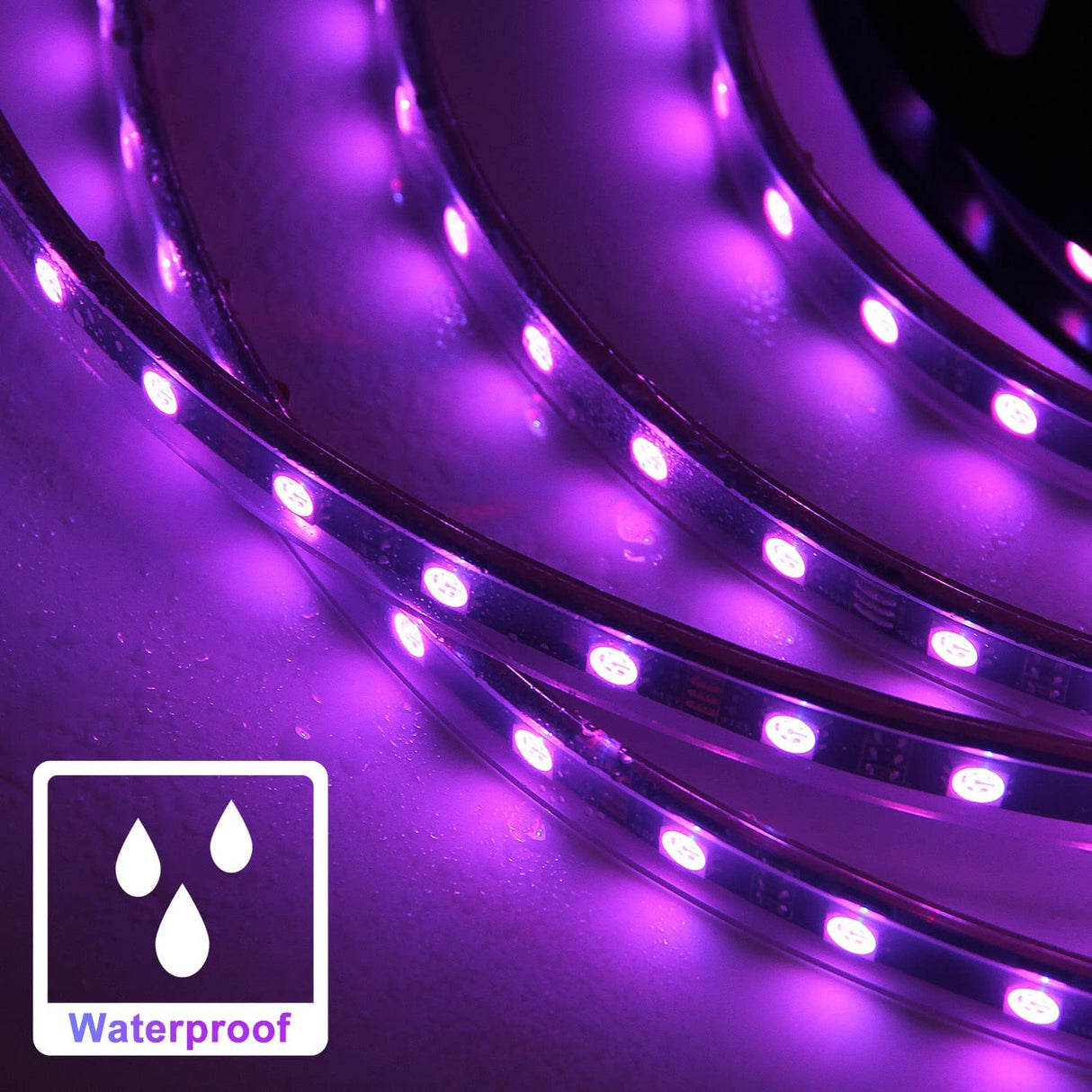 FSA6 12V RGB Strip Light (9.8ft) with Rechargeable Power Bank, Smart APP Control, Music Sync & Color Changing, IP65 Waterproof for Indoor & Outdoor Use