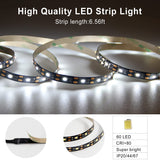 BT13 LED Strip Light, Motion Sensor LED Tape Light with Battery Operated for Closet Wardrobe Stair Under Counter Cabinet Bedroom (6500K Cool White) 6.56ft
