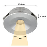 CB31 12V 1W 4000K Mini LED Puck Light Recessed Mounted Panel Light for Studio Kitchen & Dining Room