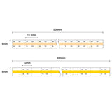 FB16 8mm Cuttable COB LED Strip Light 12V 9.6W/m UL Listed LED Strips with Tunable CCT 2700K–6500K CRI 90+ for Cabinet and Living Room