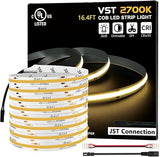 FB17 2700K 16.4ft COB LED Strip Lights  24V Dimmable LED Tape Light, 48W, 2640 LEDs, Ra 93+, IP30, Lighting for Kitchen, Cabinets, UL Listed