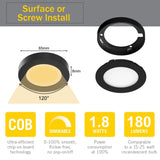 PL05 12V 1.8W CCT LED Puck Light 3000K-6000K with Wired Touch Sensor Switch for Studio Bedroom & Living Room