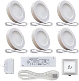 PL05 12V 1.8W LED  Cabinet Puck Light Fixture with Wired Touch Sensor Switch for Bedroom Living Room & Dispaly Cabinet