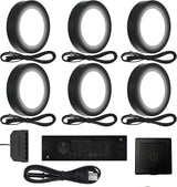 PL05 12V 1.8W LED  Cabinet Puck Light Fixture with Wired Touch Sensor Switch for Bedroom Living Room & Dispaly Cabinet