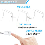 TS01 Touch Sensor Switch – Recessed Mounted, Brightness Adjustable, for Kitchen Cabinets & Closets