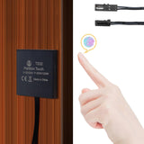 TS32 Dimmer Light Switch, Concealed Touch Dimmer Switch for Smart Home LED Lights, Penetrable Wood Stone Glass and Nonmetalic Material No Drilling Hole with JST Male and Female Ports (DC 12V 5A)