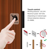 TS32 Dimmer Light Switch, Concealed Touch Dimmer Switch for Smart Home LED Lights, Penetrable Wood Stone Glass and Nonmetalic Material No Drilling Hole with JST Male and Female Ports (DC 12V 5A)