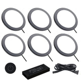 PL07 12V 3W LED Panel Light 4000K with Wireless Touch Sensor Switch for Bookshelf Display Cabinet & Wine Cabinet（6 Packs）