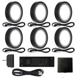 PL05 12V 1.8W LED  Cabinet Puck Light Fixture with Wired Touch Sensor Switch for Bedroom Living Room & Dispaly Cabinet