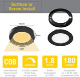 PL05 12V 1.8W LED  Cabinet Puck Light Fixture with Wired Touch Sensor Switch for Bedroom Living Room & Dispaly Cabinet