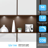 CB31 12V 1W 4000K Mini LED Puck Light Recessed Mounted Panel Light for Studio Kitchen & Dining Room