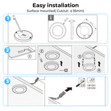 CB10 12V 1.8W Undercabinet Puck Light 4000K Surface Mounted LED Panel for Closet & Display Cabinet